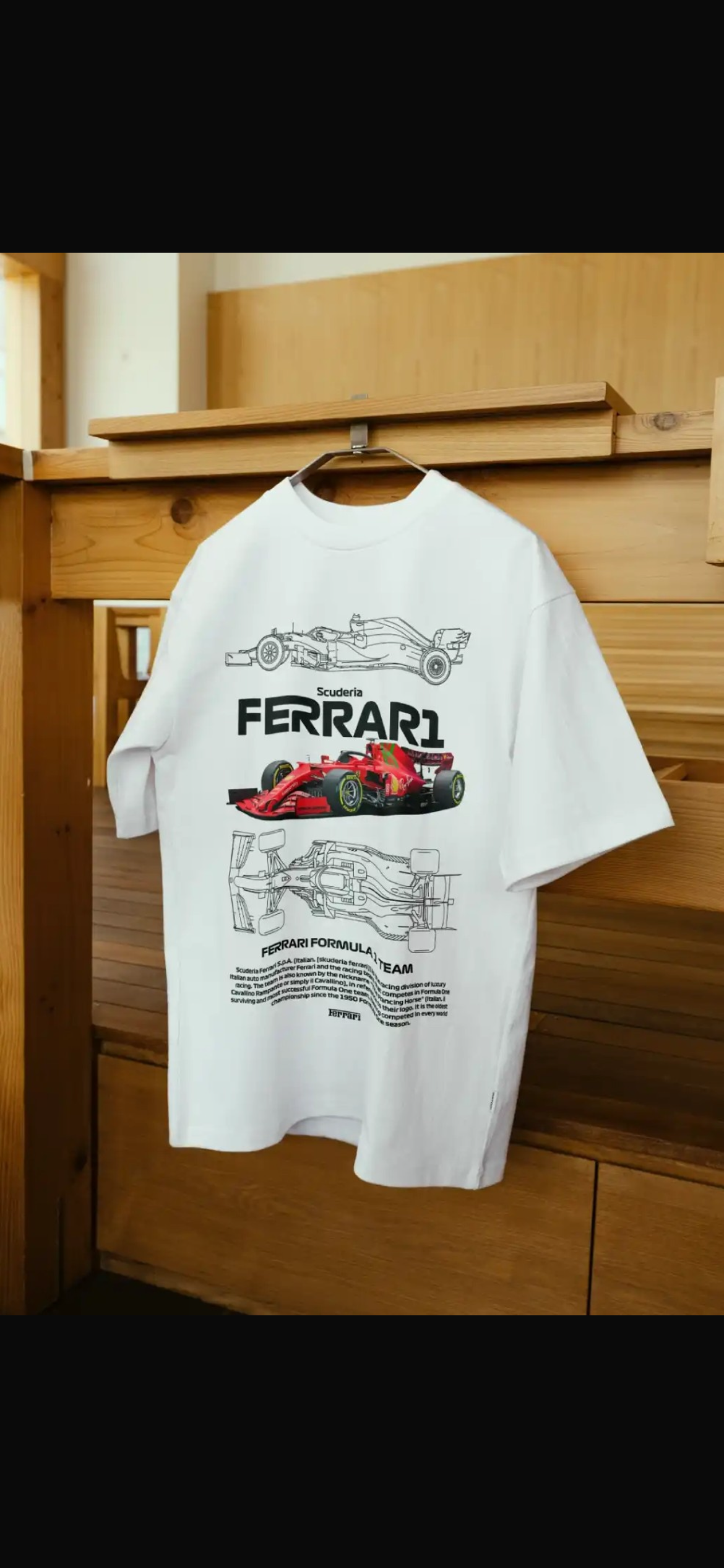 Ferrari F1 French terry cotton printed t shirts 250 gsm with 1 year warranty